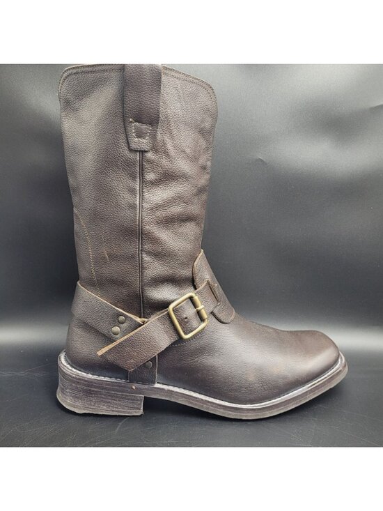 John Varvatos Engineer Boots Men\'s 9 Buckle Harness Pull On Bourbon Brown main image 4